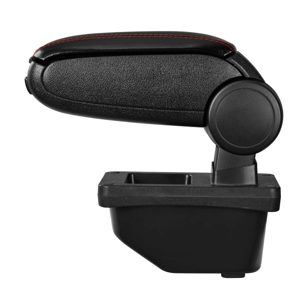 Bracciolo centrale per Peugeot 308 I con scomparto imbottito in similpelle nera con cuciture rosse 03_0000621