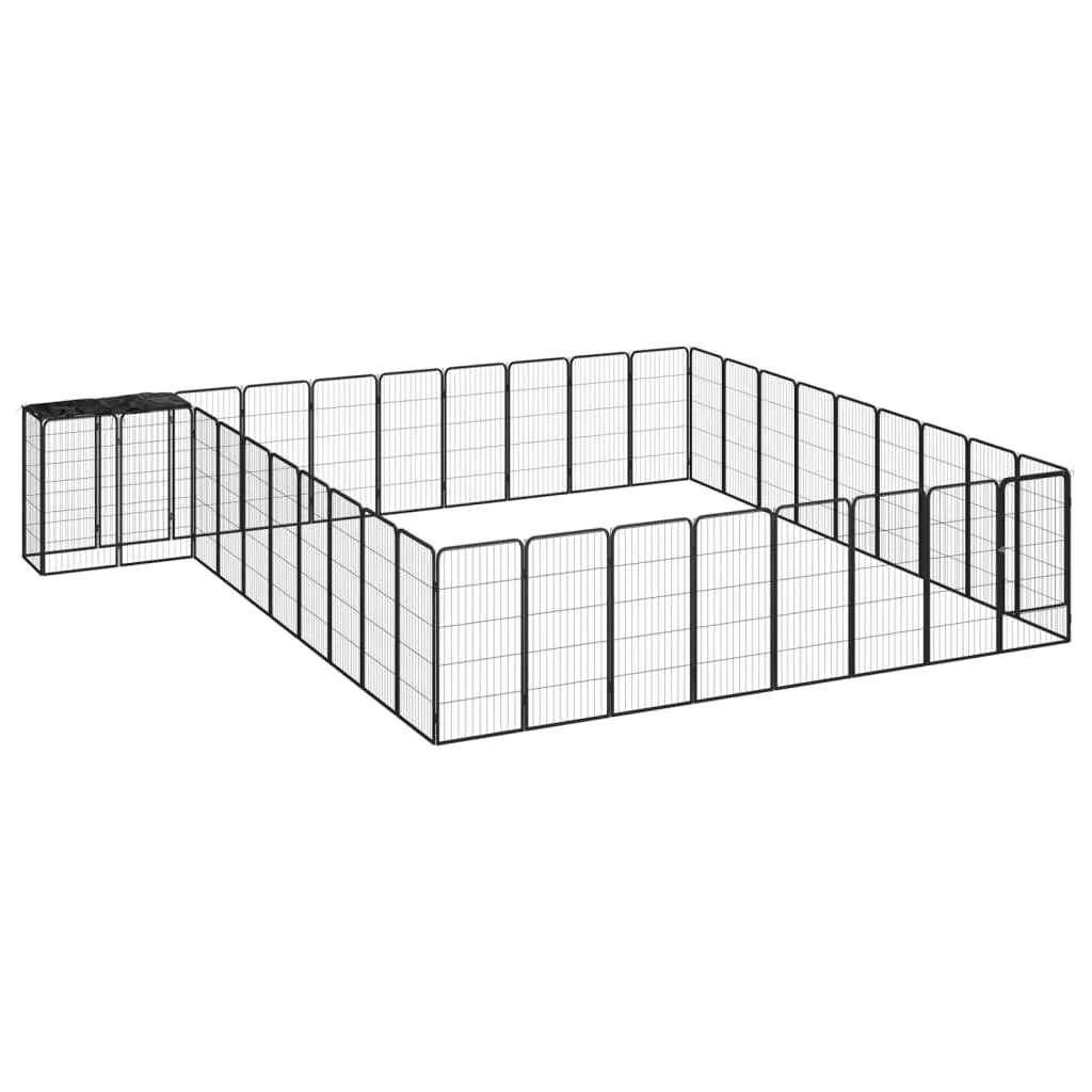 Recinto per cani 38 pannelli 50 x 100 cm acciaio verniciato a polvere nero 02_0043635
