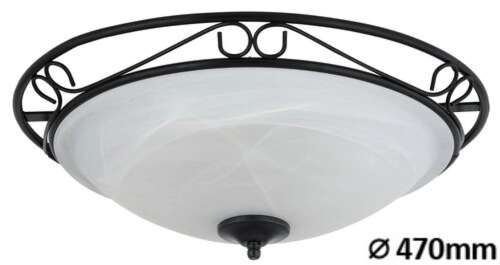 Plafoniera Rabalux Athen 3723 47cm 3xE27 nera vetro