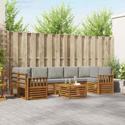 Set di divani da esterno 8 pcs Grigio Naturale e Chiaro