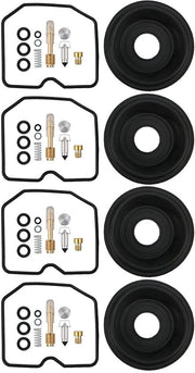 Kit di revisione carburatore 48 accessori - 4 set di riparazione - Sostituzione per GSF600S BANDIT 1996-2003 - Materiale in gomma/metallo di alta qualità - Facile da installare