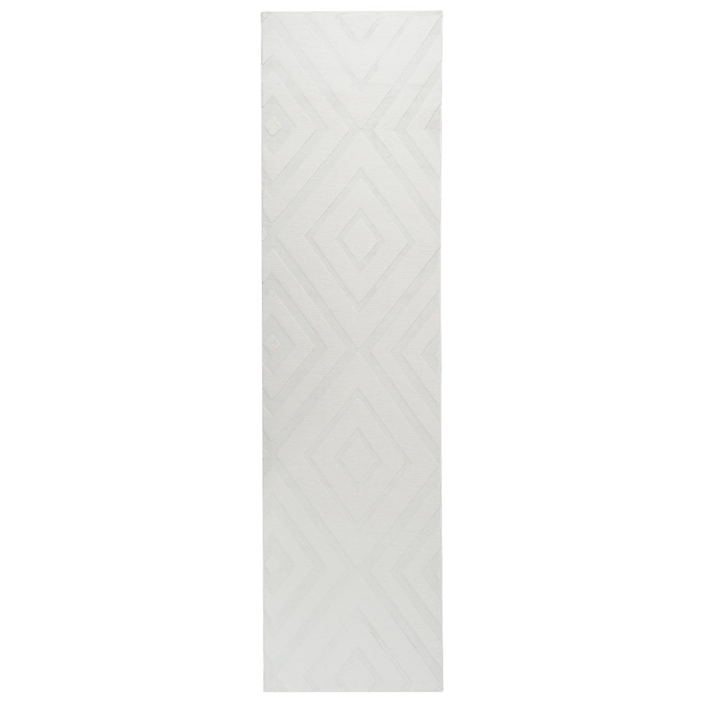 Tappeto in tessuto bianco sporco 80 x 300 cm jacquard forma rettangolare tappeto decorativo