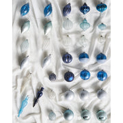 Set di 35 palline di Natale in vetro da appendere all'albero di Natale in stile tradizionale glamour blu