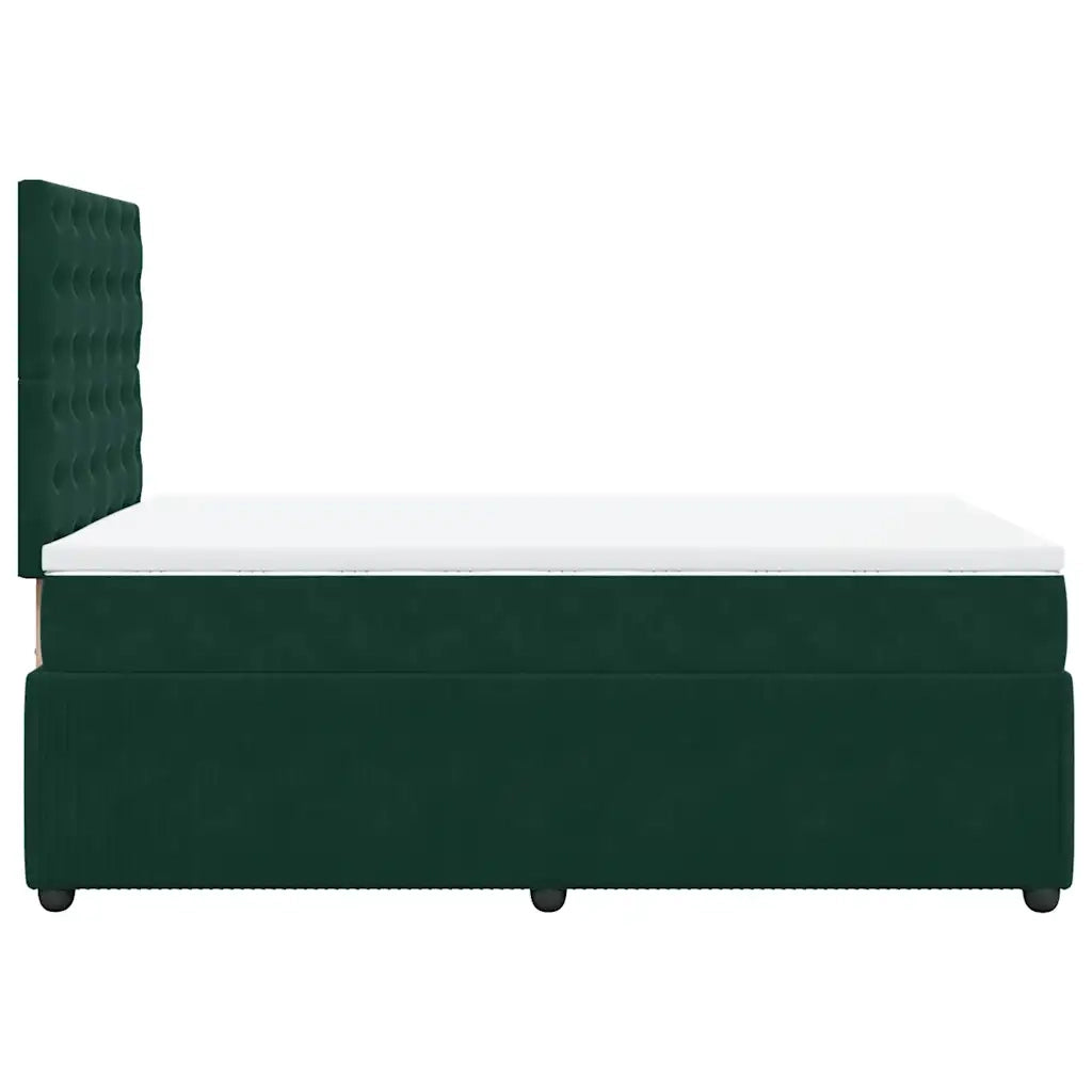 Giroletto a Molle con Materasso Verde Scuro 120x190 cm Velluto 3292301