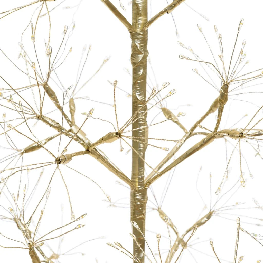 Albero Champagne h 1,5 m con 1500 microled o h 1,8 m con 2100 microled bianco caldo e bianco freddo, uso interno - 1.8.