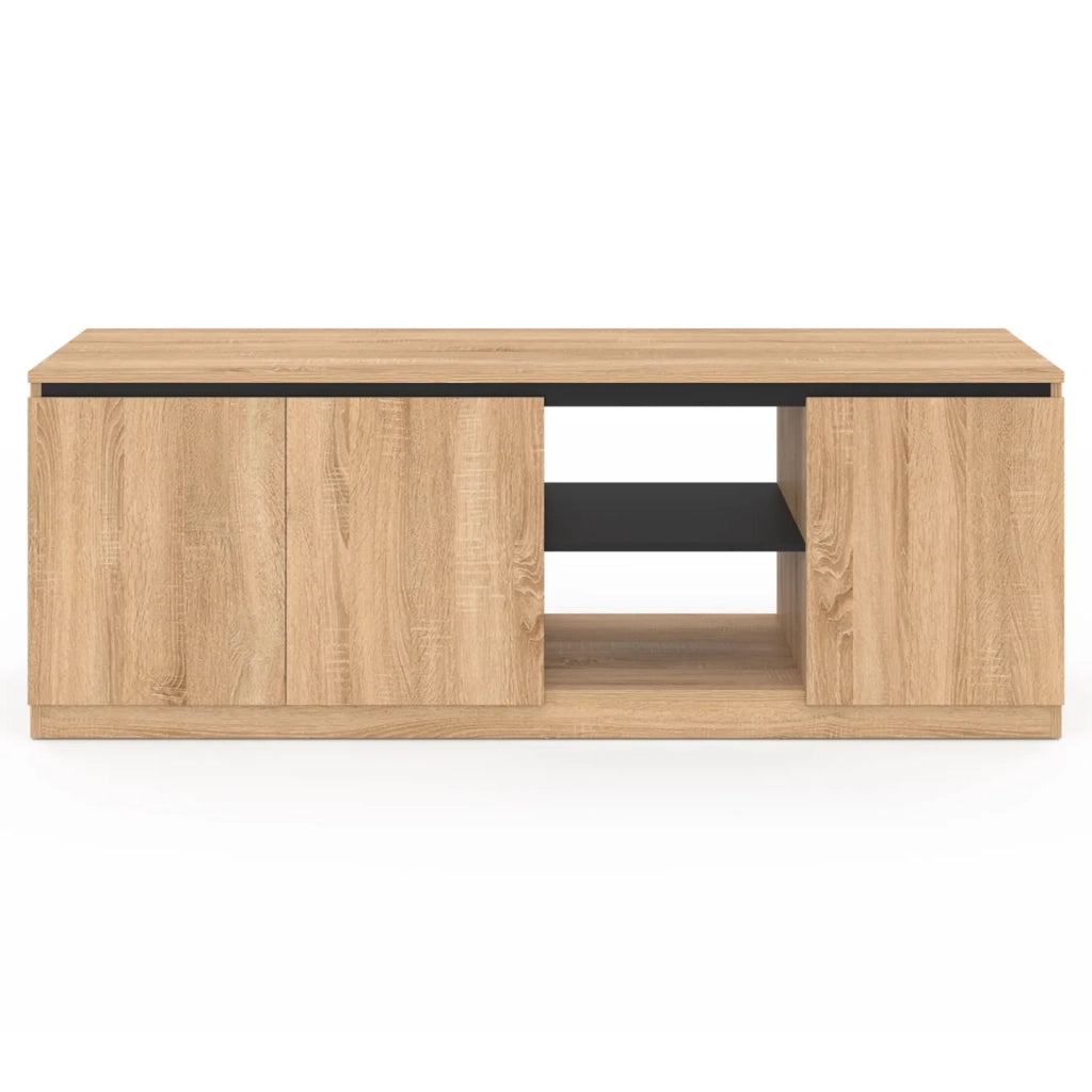 IDMarket - TOMI Porta TV a 3 ante in faggio e nero 140 cm