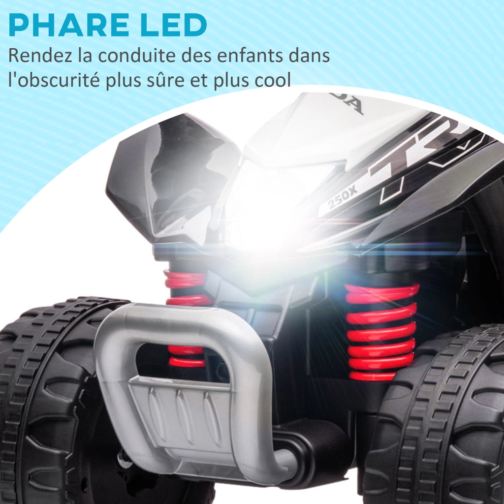 Quad elettrico per bambini 6V ¨C Xylo ¨C nero con luci LED e clacson