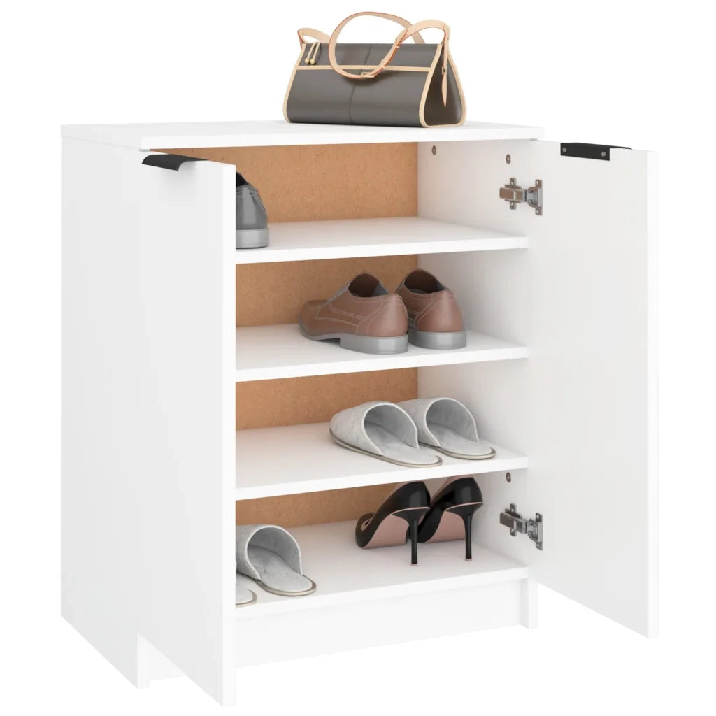 Scarpiera-Scaffale per scarpe Bianca 59x35x70 cm in Legno Multistrato