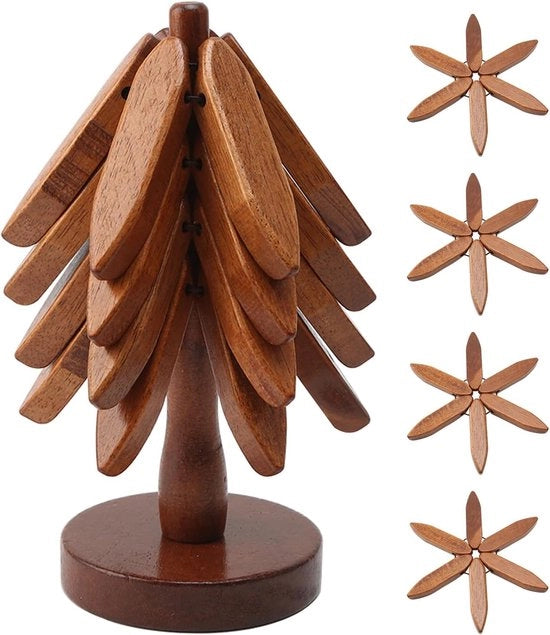 Set di 4 Sostegni Termoresistenti - Perfetti per Piatte - Materiali in Legno