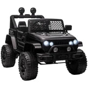 Macchina Elettrica per Bambini 3-6 Anni da 12V con Telecomando, Fari e Clacson, 100x64.2x71 cm, Nero