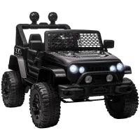 Macchina Elettrica per Bambini 3-6 Anni da 12V con Telecomando, Fari e Clacson, 100x64.2x71 cm, Nero