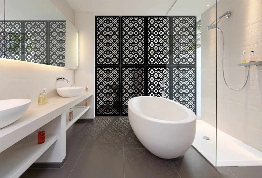 LOVE ME - Pannello in PVC traforato - Parasole Colore: nero, Misura: 73x148 cm