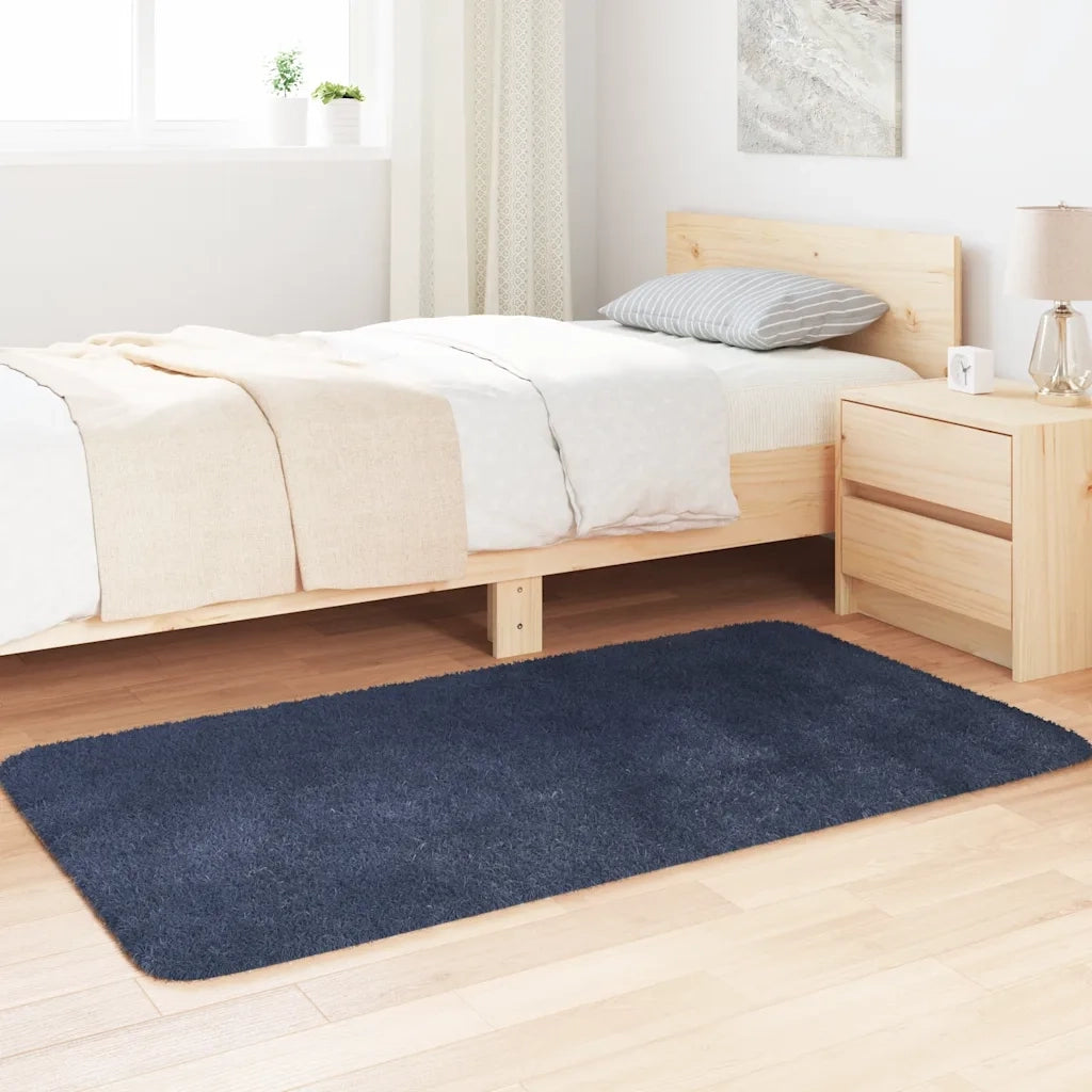 Tappeto Shaggy a Pelo Lungo NAVARRA Blu Marino 80x150 cm 4102819