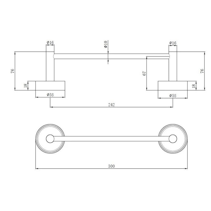 Porta salviette cromato 30 cm – Serie Future