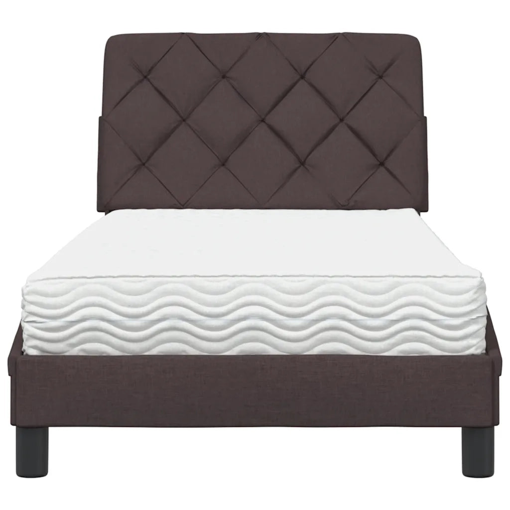 Letto con Materasso Marrone Scuro 80x200 cm in Tessuto 3310702