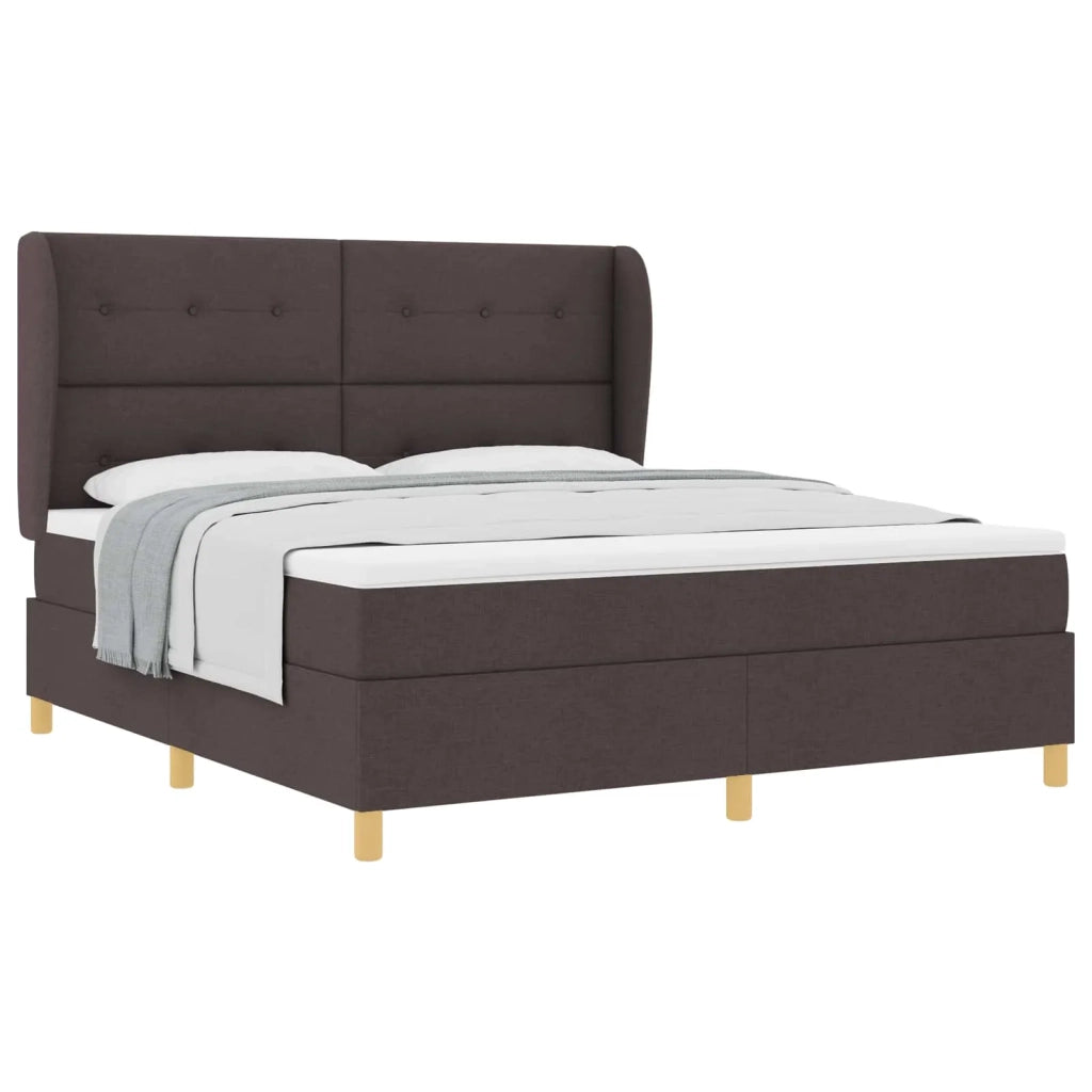 Letto a molle con materasso Marrone Scuro 200 x 180 cm Tessuto 3340770