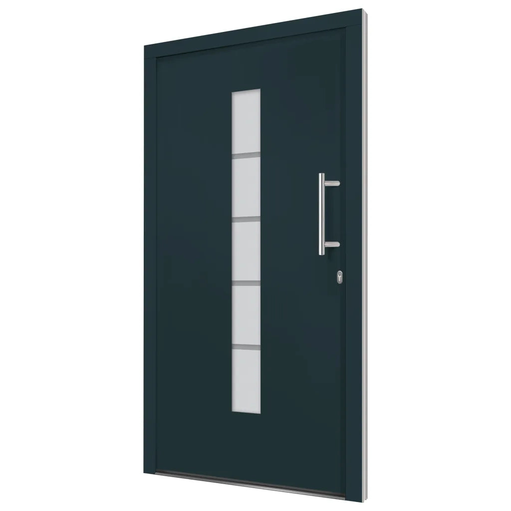 Porta d'Ingresso in Alluminio e PVC Antracite 110x210 cm 3056814