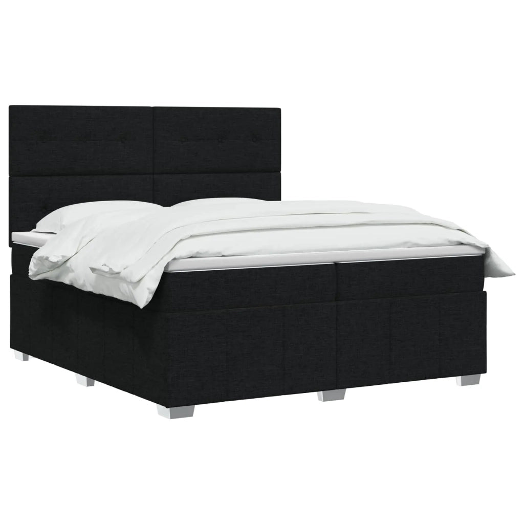 Letto box spring con materasso Nero 200 x 200 cm Tessuto 3454220