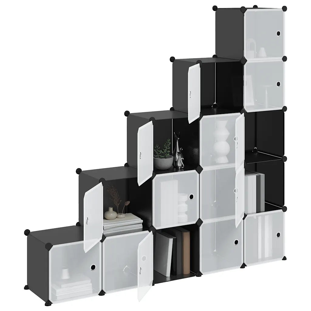 Organizzatore Portaoggetti con 15 Cubi e Ante Trasparenti in PP cod mxl 53344