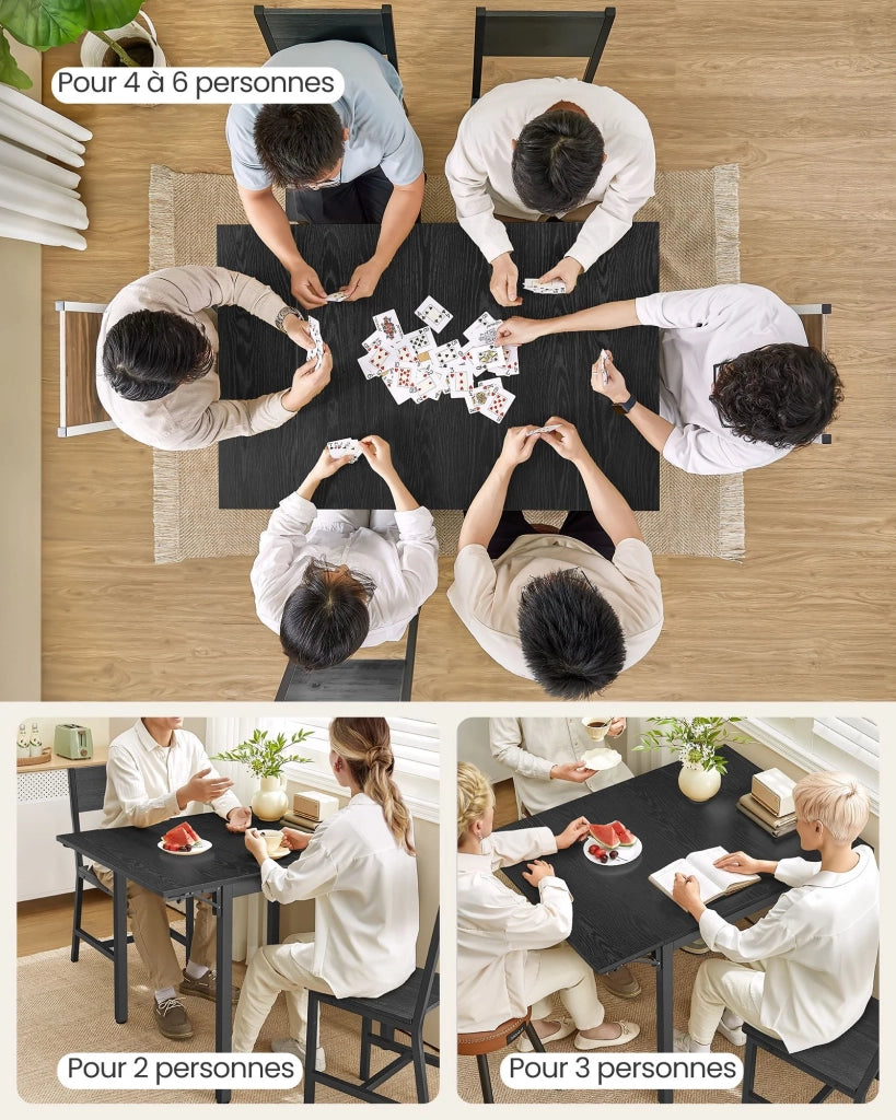Tavolo da pranzo pieghevole tavolo da cucina estensibile scrivania da 2 a 4 persone rettangolare con ante a ribalta per piccoli spazi nero 12_0007670