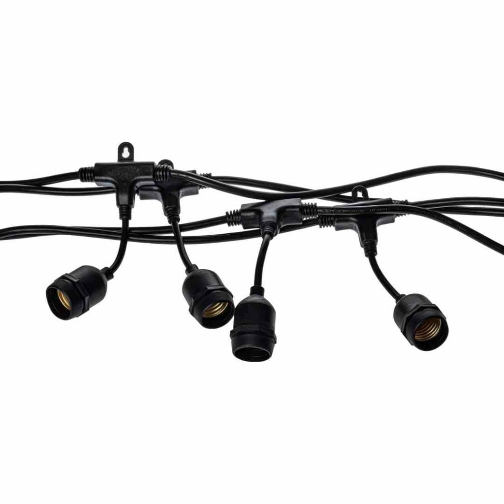 Catena luci esterno 10m 10xE27 IP44 nera Eko-Light EKO6918
