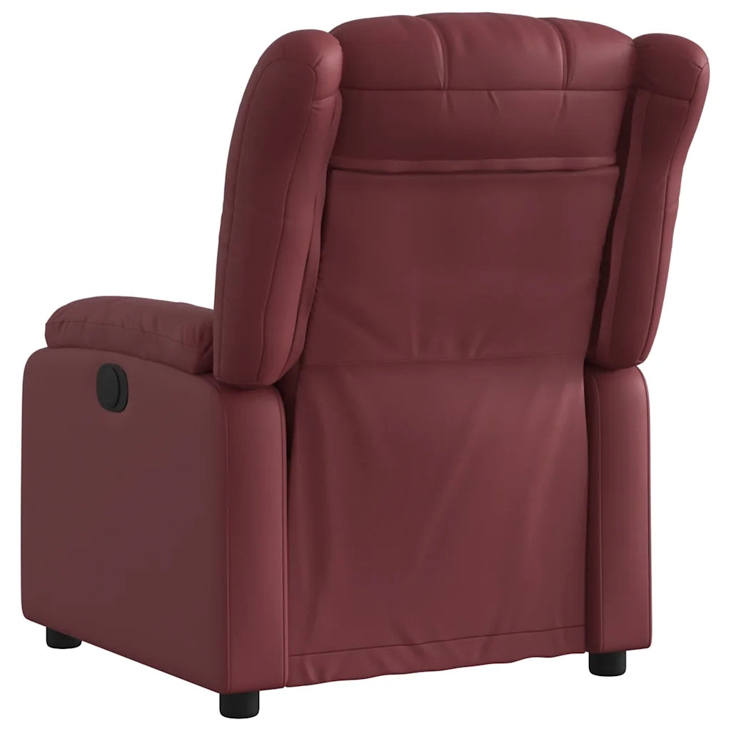 Poltrona Reclinabile Elettrica Rosso Vino in Similpelle 3205254
