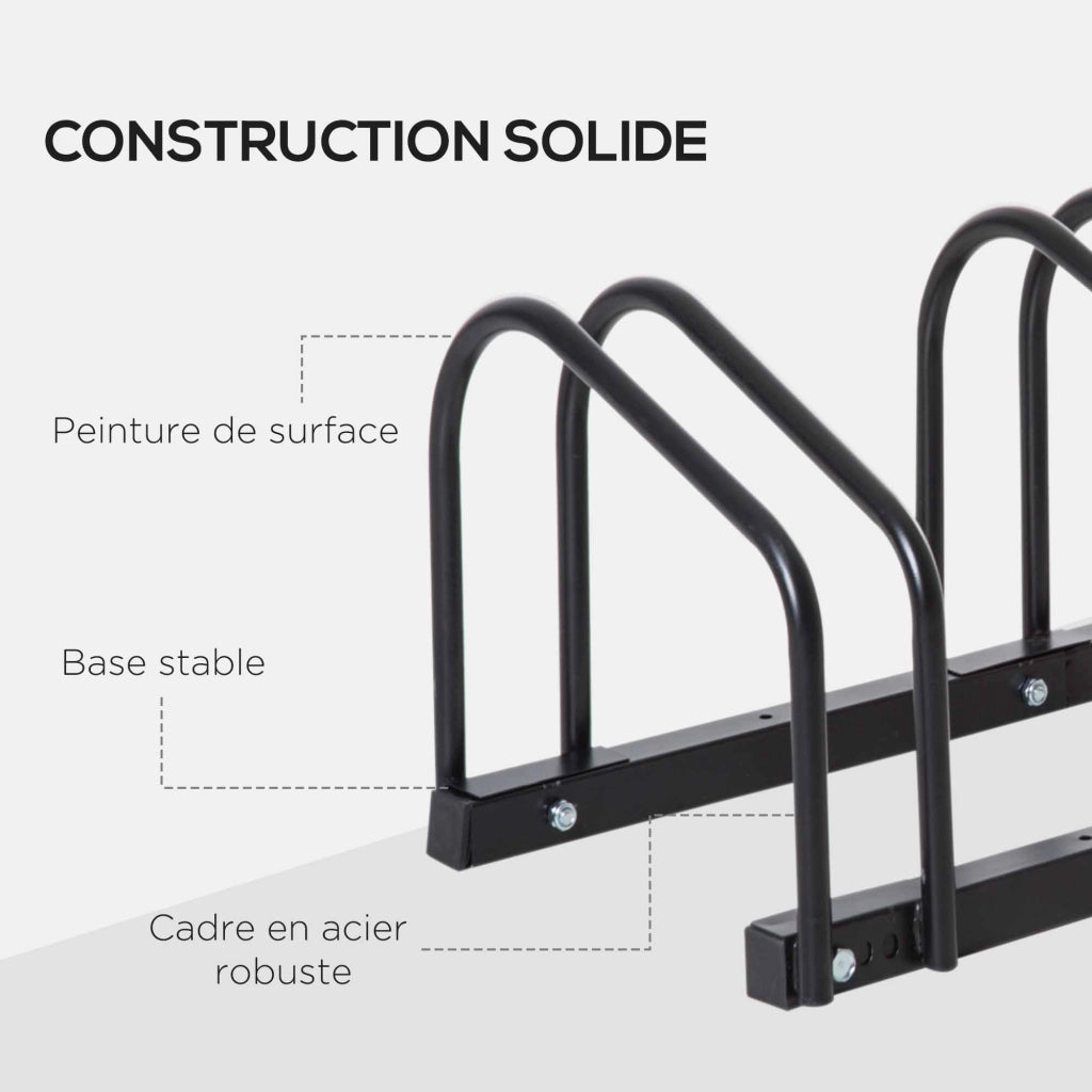 Portabiciclette per Parete ¨C Zephmum ¨C Acciaio Nero 145x33x27 cm