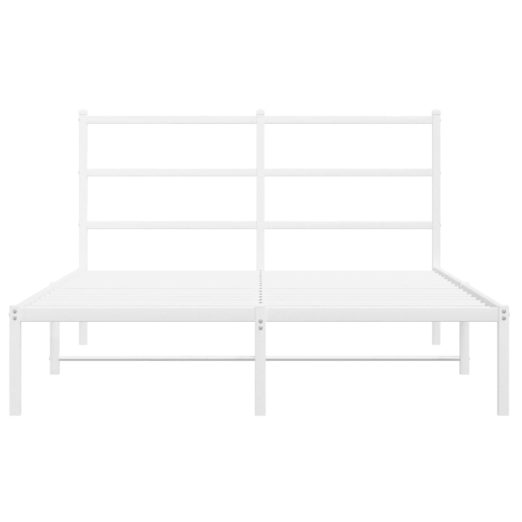Giroletto con Testiera-Struttura Letto con testiera Metallo Bianco 135x190 cm 137090