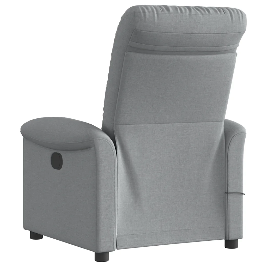 Divano Sedia-Poltrona Reclinabile Massaggio Elettrica Grigio Chiaro Tessuto 507451