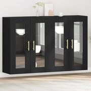 Armadi a muro 2 pezzi Nero Rovere 69,5x34x90 cm Legno ingegnerizzato