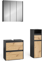 Set di mobili da bagno Majest, Antracite/Artisan, 3 parti