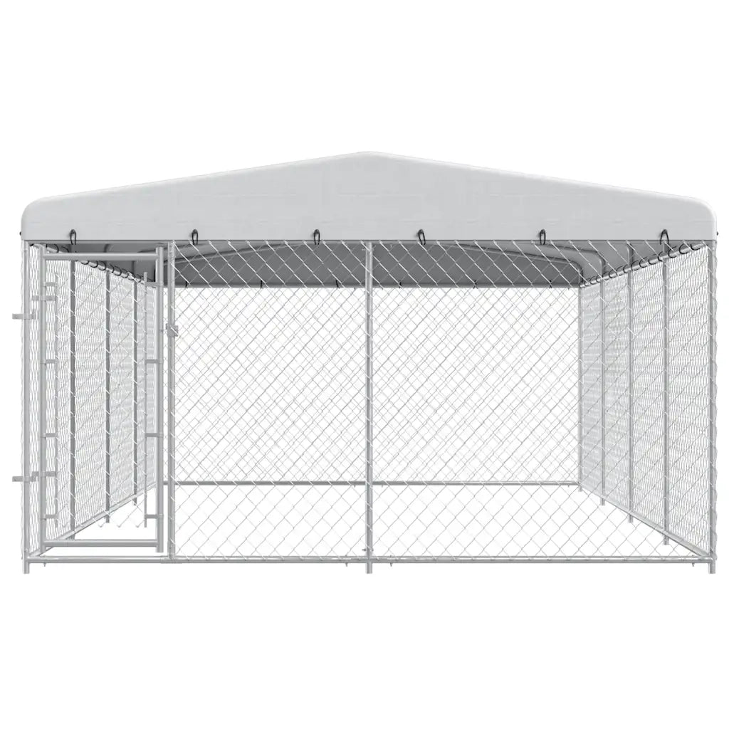Canile da Esterno con Tetto 7,6x3,8x2,3 m 144937