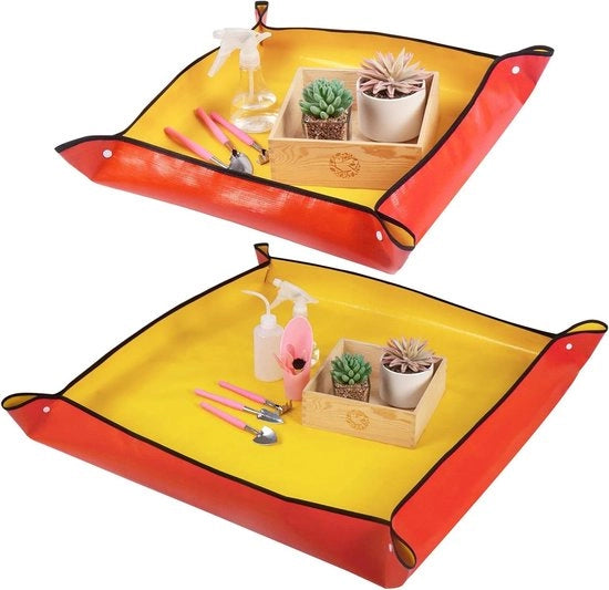 Matrice Acqua-Resistente per Giardino - Mat per Repiantare - Matrice per Piante Indoor - Succulenti - 66 x 66 cm 100 x 100 cm - Giallo