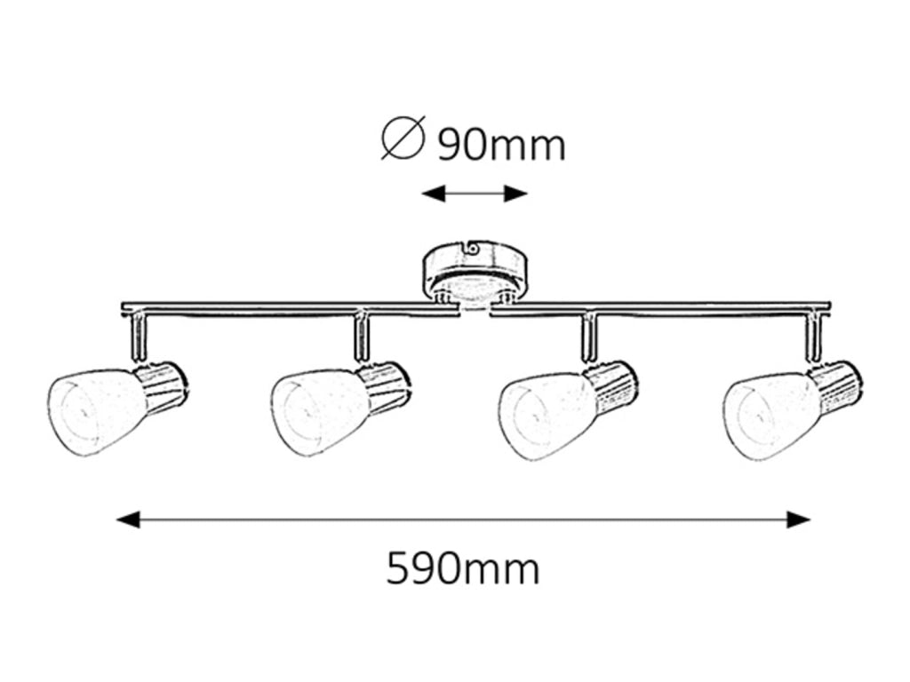 Barra spot Gavin 6489 Rabalux 4xE14 cromo satinato/bianco