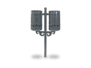 Cestino Old Style Double 576 Giochipark acciaio zincato verniciato Ø75x52h - RAL 7011 - Filo pavimento