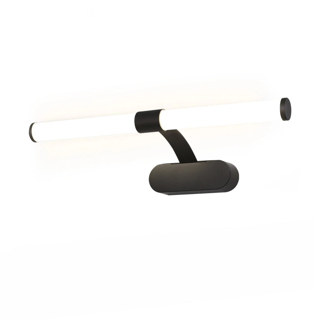 ZMH Lampada da Bagno LED 6W Bianco Neutro 4000K Curva Specchio IP44 Nera 40 cm per Armadietto Illuminazione
