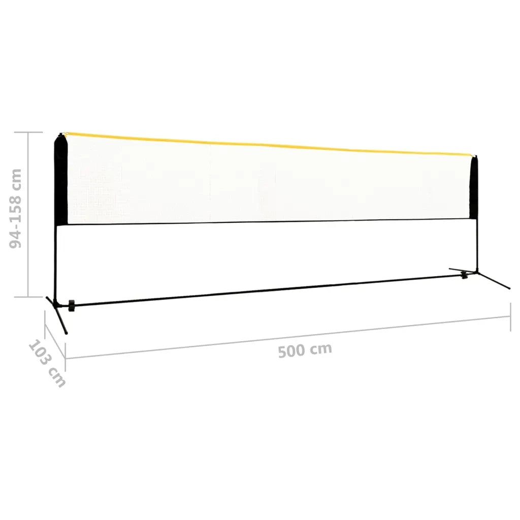 Rete da Badminton Regolabile 500x103x94-158 cm in Metallo CFW3485902