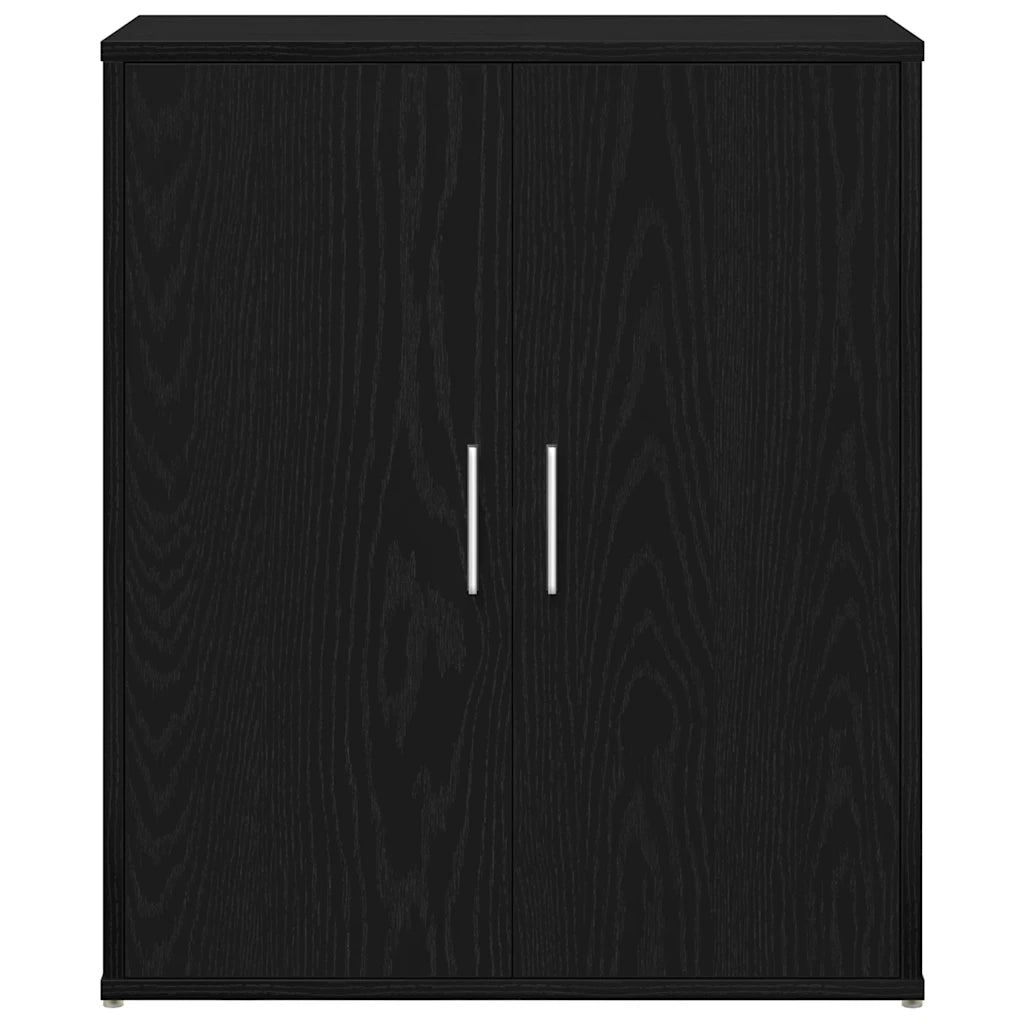 Credenza Rovere Nero 60x31x70 cm in Legno Multistrato 869143