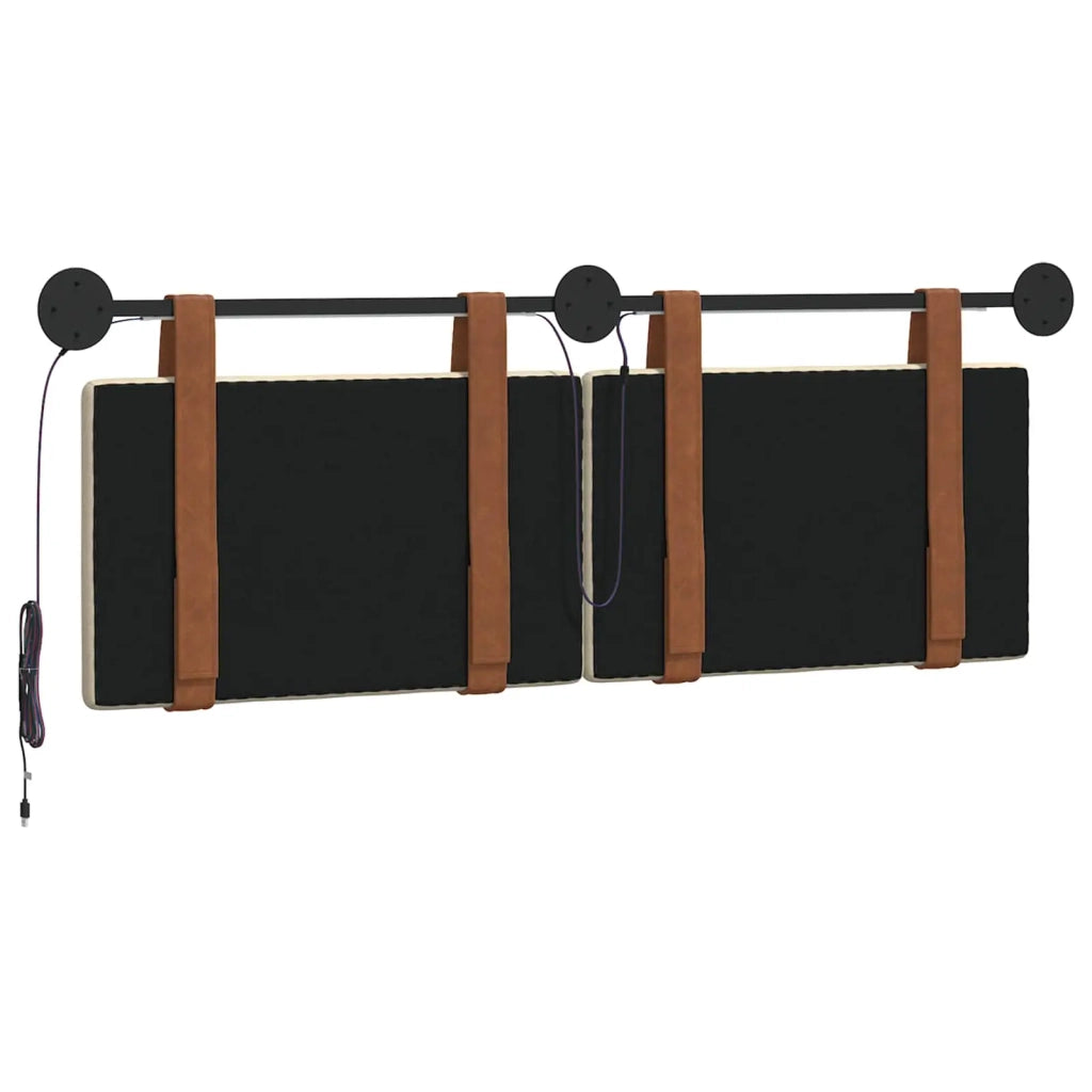Testiera sospesa Con luce LED Crema PU Antico 3423931