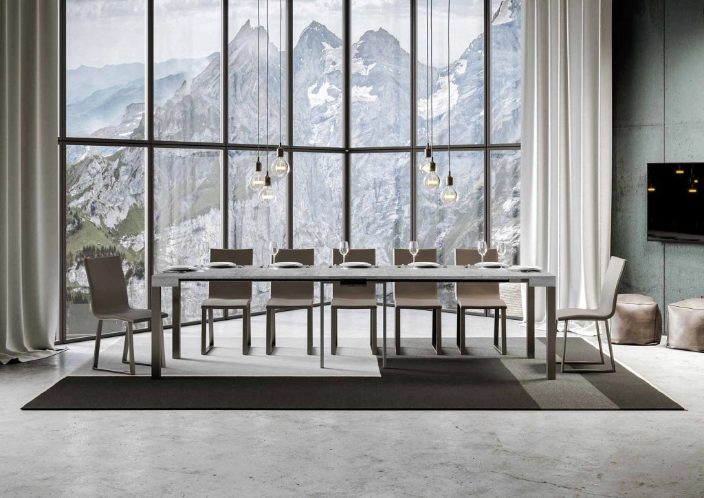Consolle Allungabile 90-300x40x77 cm in Nobilitato Grigio