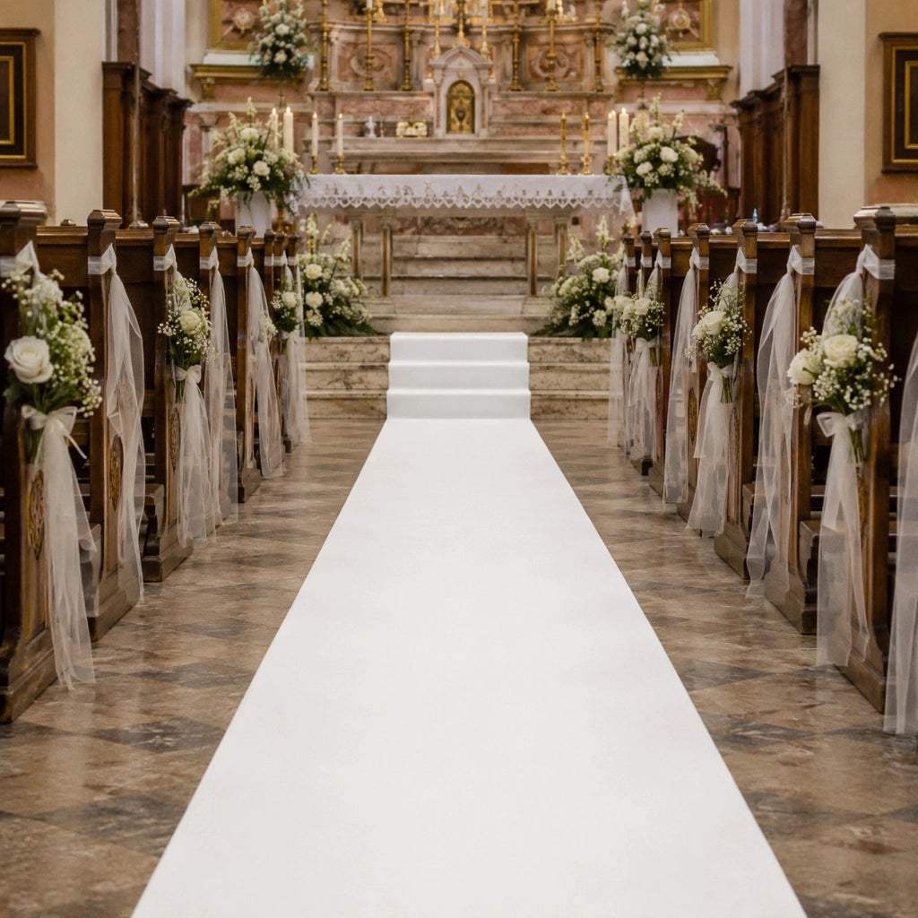 1mt x 10mt Passatoia Bianca Tappeto Bianco Feltro Bianco per eventi - Prodotto italiano