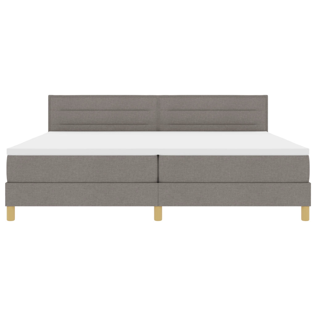 Letto a Molle con Materasso & LED Tortora 200x200 cm Tessuto