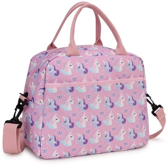 Borsa termica per bambini, borsa isolata per pasti con cinturino rimovibile