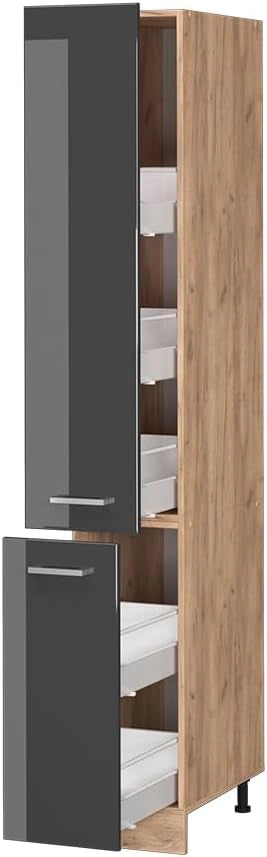 Armadio da farmacia R-Line, Antracite lucido, 30 cm, per la libera combinazione all'interno di sistemi cucina modulari