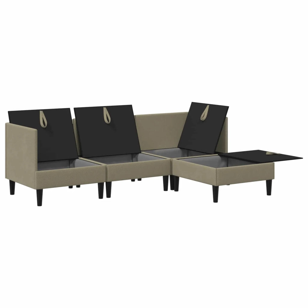Set di mobili per il soggiorno 4 pcs Cachi Tessuto