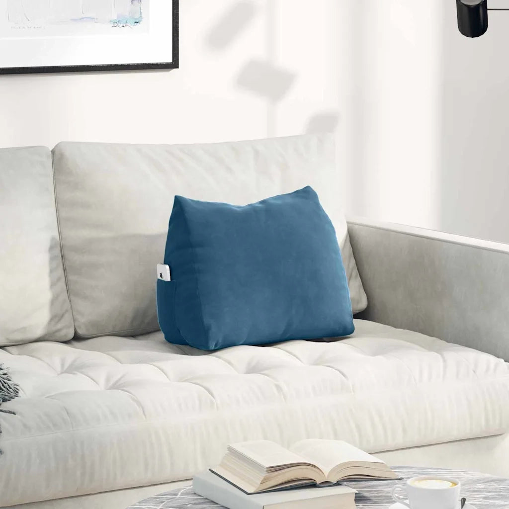 Cuscino per Schiena | Cuscino dorsale Blu 45 x 20 x 35 cm Tessuto in Cords