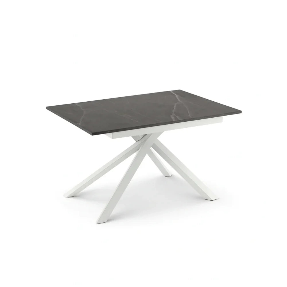 Tavolo da pranzo allungabile effetto marmo grigio Pluto 140-190x90 cm fino a 8 posti Made in Italy | Duzzle
