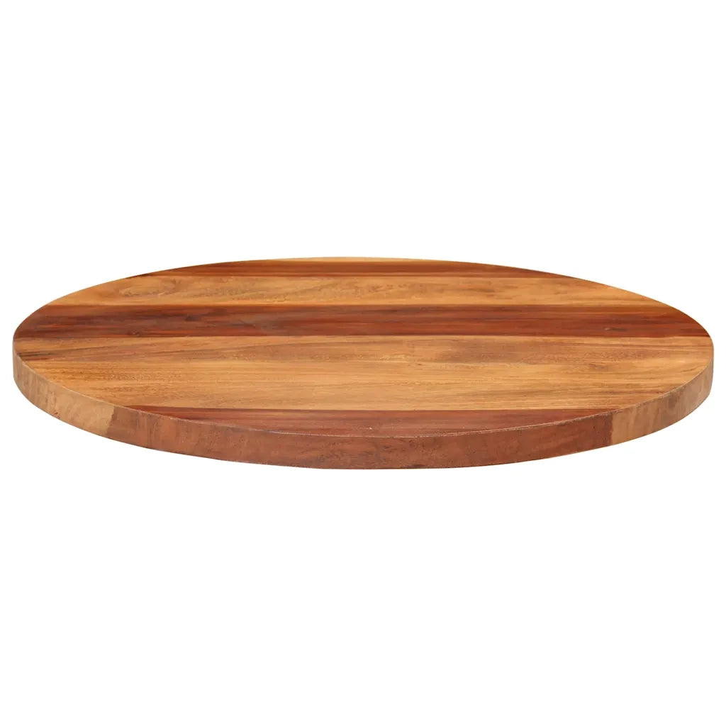 Piano Tavolo in Legno Massello di Acacia Rotondo 25-27 mm 50 cm 285973