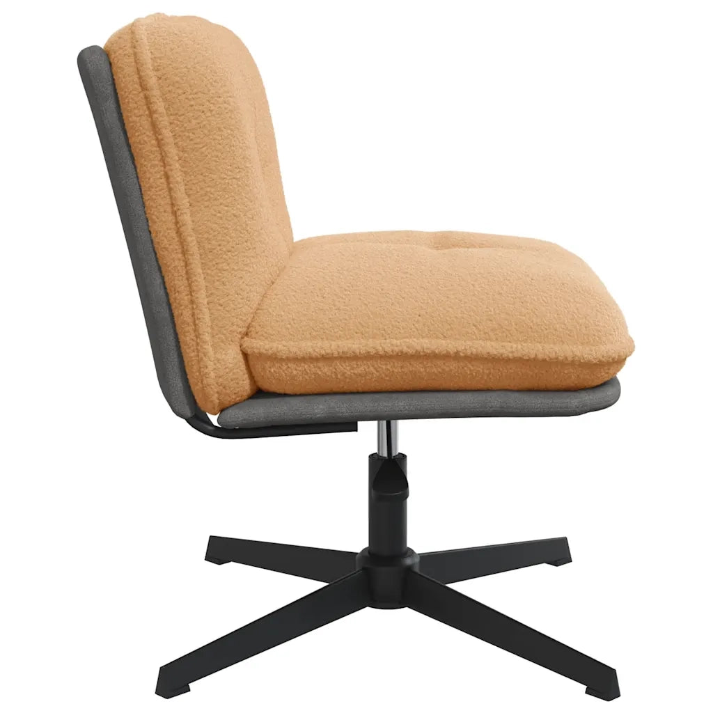 Sedia da Ufficio | Sedia da Gaming Girevole in Tessuto Riccio Beige Effetto Lana