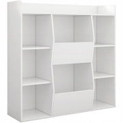 Libreria da 106x30x104 cm in finitura bianca, elegante e moderna.